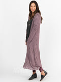 Agnes & Dora™ Duster Ribbed Burgundy Heather Grey Stripe