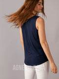 Agnes & Dora™ Eyelet Essential Tank Navy