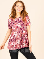 Agnes & Dora™ Relaxed Ruffle Tee Mauve Floral