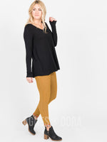 Agnes & Dora™ Everyday Tee Long Sleeve V-Neck Black