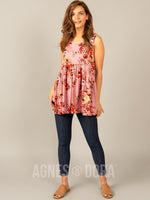 Agnes & Dora™ Muse Tank Mauve/Peach Floral