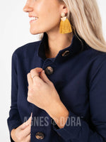 Agnes & Dora™ Peplum Jacket Dark Denim