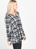 Agnes & Dora™ Muse Top Long Sleeve Black 1 Plaid