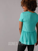 Agnes & Dora™ Relaxed Ruffle Tee Seafoam