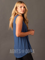 Agnes & Dora™ Essential Tank Double V-Neck Modern Navy