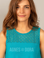 Agnes & Dora™ Eyelet Essential Tank Aqua