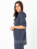 Agnes & Dora™ Effortless Hooded Pullover Heathered Navy