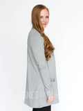 Agnes & Dora™ Essential Cardigan Light Gray Solid