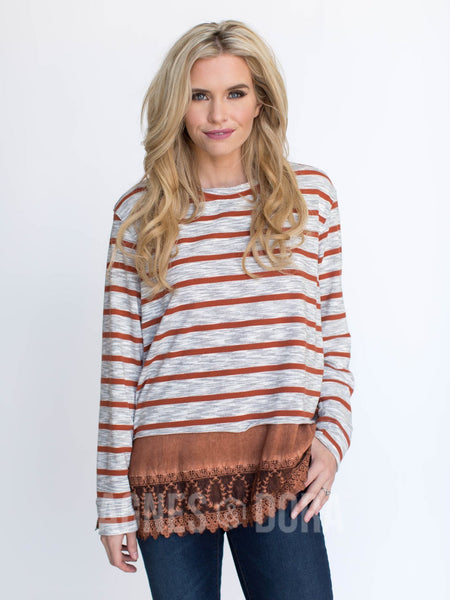 Agnes & Dora™ Pullover Rust Stripe