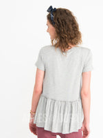 Agnes & Dora™ Relaxed Ruffle Tee Heather Grey