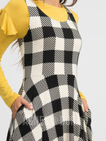 Agnes & Dora™ Fit & Flare Dress B&W Buffalo Plaid