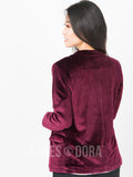 Agnes & Dora™ Blazer Oxblood - Stretch Velvet