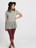 Agnes & Dora™ Relaxed Ruffle Tee Ash Gray