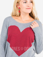 Agnes & Dora™ Urban Pullover Heather Gray with Heart