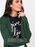 Agnes & Dora™ Blouson Cardigan Forest Green