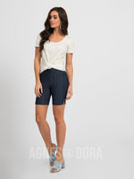 Agnes & Dora™ Pixie Short Dark Knit Denim