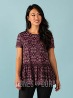 Agnes & Dora™ Relaxed Ruffle Tee Pink Medallion