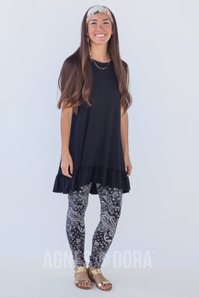 Agnes & Dora™ Black Ruffle Tunic