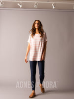 Agnes & Dora™ Boat Neck Tee Pink Stripe