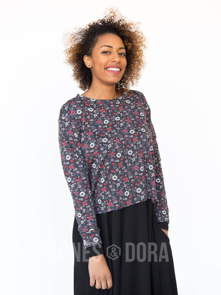 Agnes & Dora™ Pullover Mini Floral Black/Red