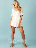 Agnes & Dora™ Favorite Cardi Half Sleeve White