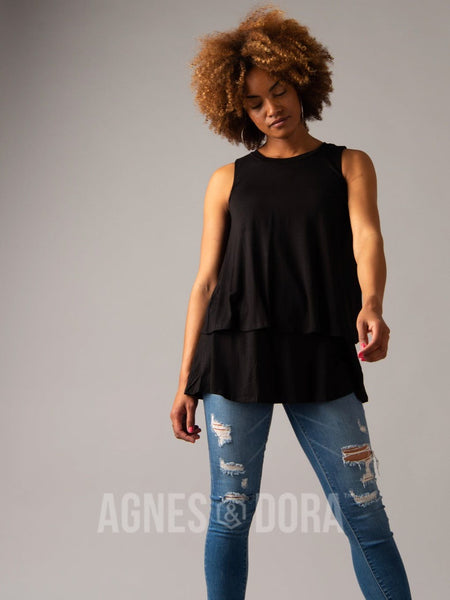 Agnes & Dora™ Black Tiered Tunic