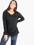 Agnes & Dora™ Urban Pullover Black with Heart Elbow