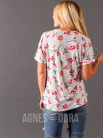 Agnes & Dora™ Love Top Ivory/Red Floral