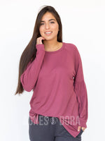 Agnes & Dora™ Raglan Long Sleeve Tee Modal Marsala