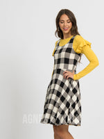 Agnes & Dora™ Fit & Flare Dress B&W Buffalo Plaid