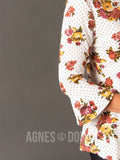 Agnes & Dora™ Festival Top Mauve/Marigold Floral with Black Dot