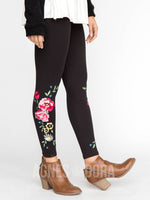 Agnes & Dora™ Embroidered Leggings Black