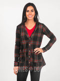 Agnes & Dora™ Essential Cardigan Black/Red Plaid