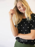 Agnes & Dora™ Fitted Tee Polka Dot B&W