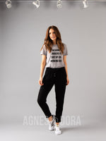 Agnes & Dora™ Graphic Tee Cement "Wearing joggers is sort of like working out"