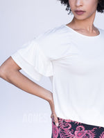 Agnes & Dora™ Frill Sleeve Top Ivory