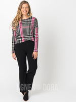 Agnes & Dora™ Urban Pullover Black/Berry Houndstooth