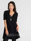 Agnes & Dora™ Limitless Button Tunic Black