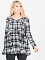 Agnes & Dora™ Muse Top Long Sleeve Black 1 Plaid