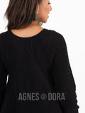 Agnes & Dora™ Cable Pullover Black