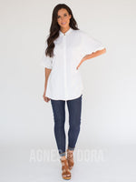 Agnes & Dora™ Dolman Top Button Down White