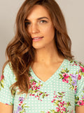 Agnes & Dora™ Everyday Tee Mint Check Floral