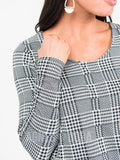 Agnes & Dora™ Everyday Tee L/S B&W Houndstooth