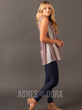 Agnes & Dora™ Essential Tank Scoop Neck Berry/Marigold Boho