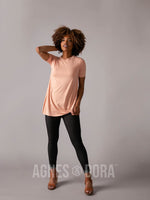 Agnes & Dora™ Side Knot Tunic Half Sleeve Canyon Rose