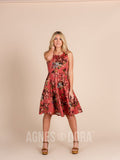 Agnes & Dora™ Fit & Flare Dress Marsala Floral