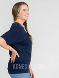 Agnes & Dora™ Dolman Tunic Short Sleeve Navy