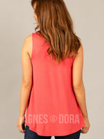 Agnes & Dora™ Eyelet Essential Tank Coral