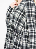 Agnes & Dora™ Muse Top Long Sleeve Black 1 Plaid