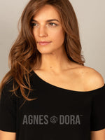 Agnes & Dora™ Off the Shoulder Everyday Tee Black